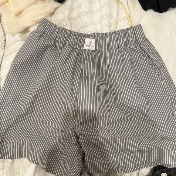 Anine Bing Gray boxer Shorts striped